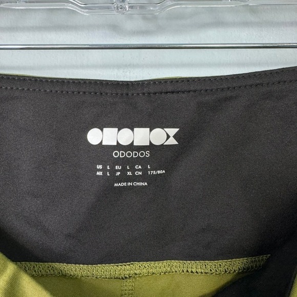 Ododos Cropped Olive Green Athletic Leggings Women's Size L Workout Yoga Gym - Picture 7 of 12